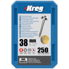 KREG POCKET-HOLE SCHROEVEN 38MM (250 st)ZINC COATED MAXI LOC